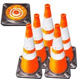 28" Lighted Collapsible Traffic Cone 5 Pack