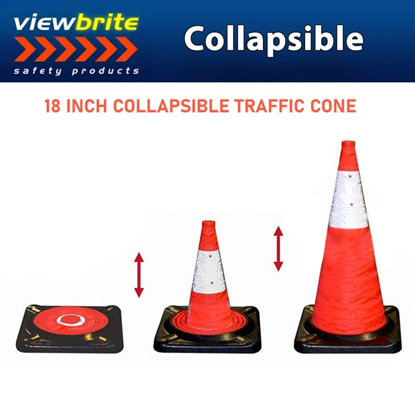 18" Lighted Collapsible Traffic Cone 1 Pack