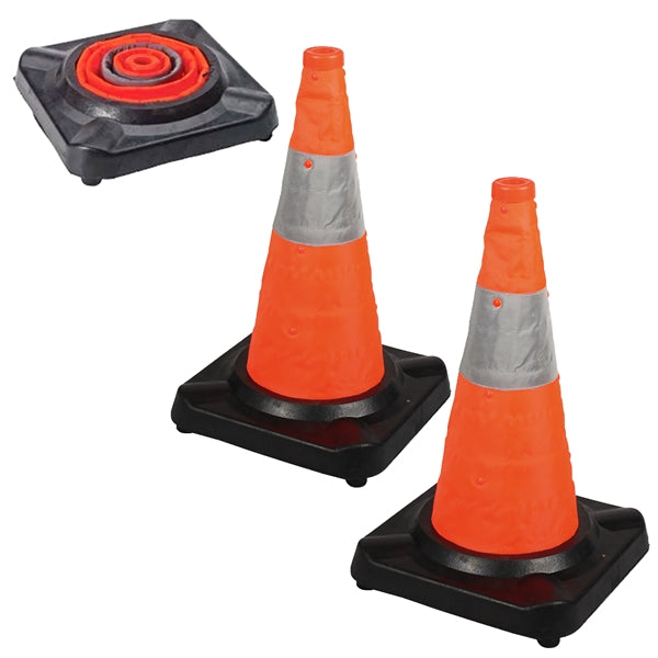 18" Lighted Collapsible Traffic Cone 2 Pack