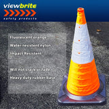 18" Lighted Collapsible Traffic Cone 4 Pack